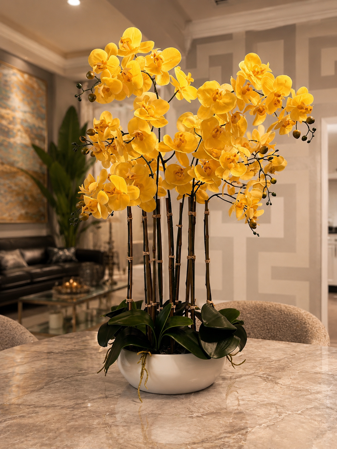 Golden Bloom - Signature Orchid Arrangement